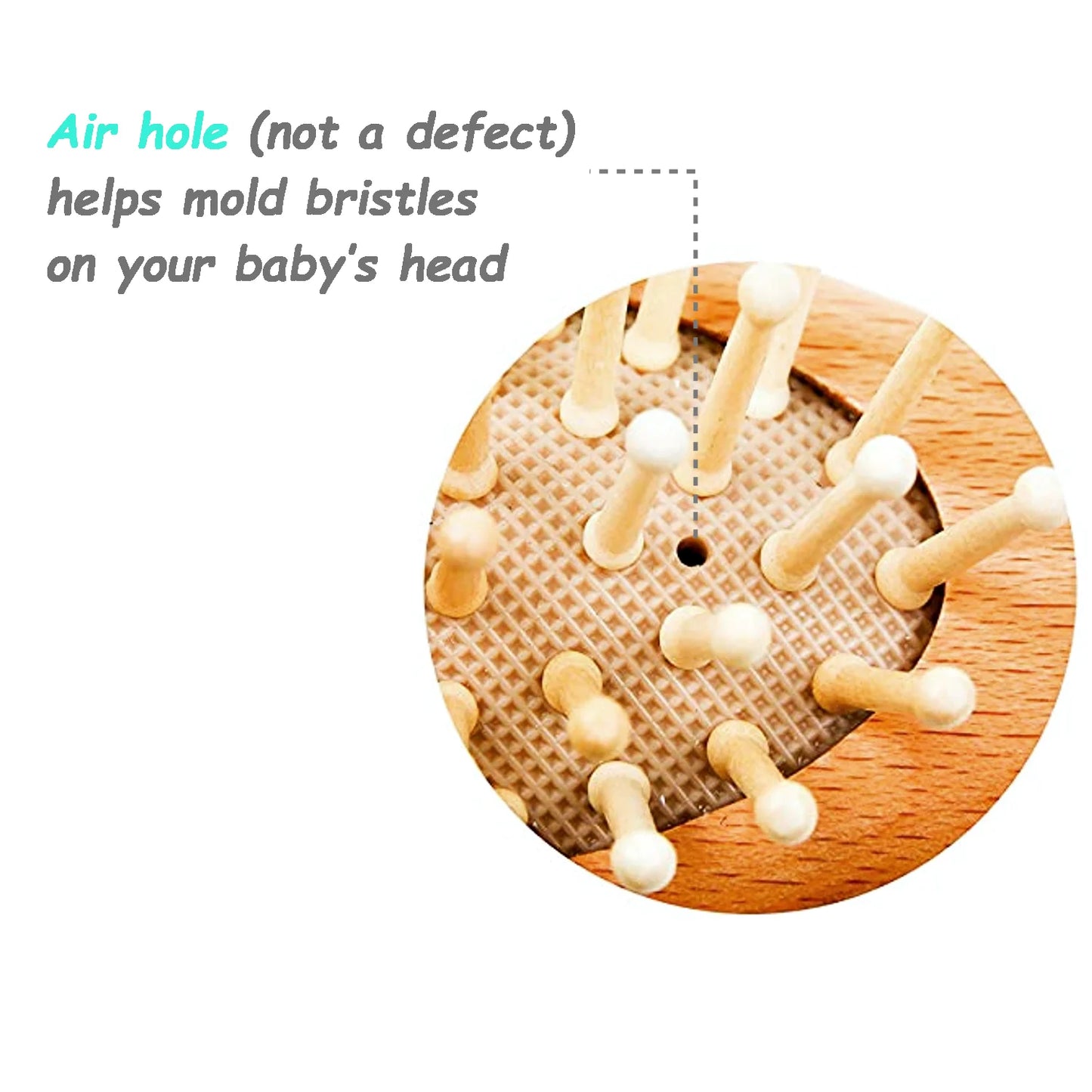 Baby Wooden Hairbrush Set, Includes Soft Goat Bristles Hairbrush for Cradle Cap Treatment, 4 Piece Set