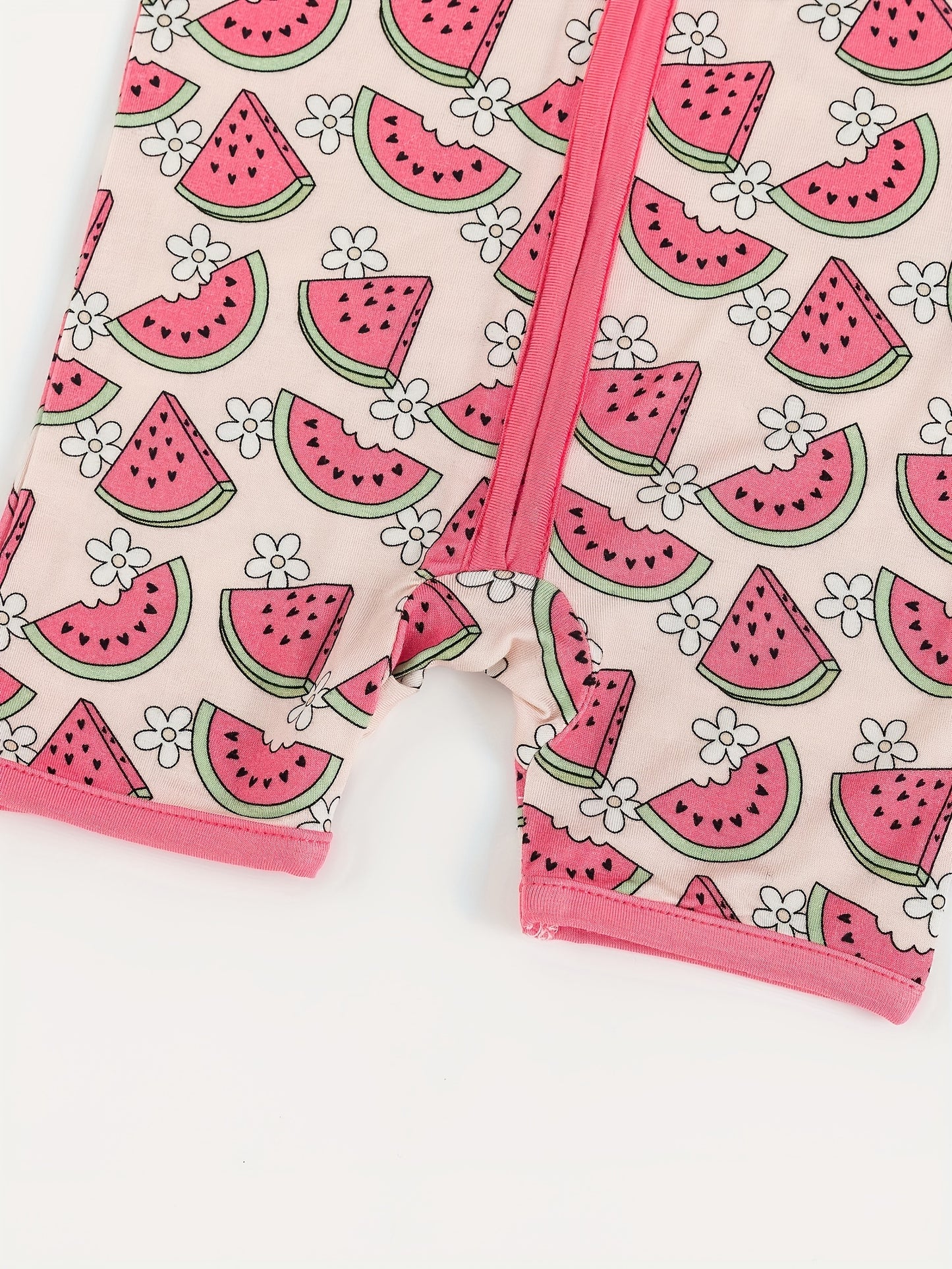 Combinaison pastèque à manches courtes et fermeture éclair