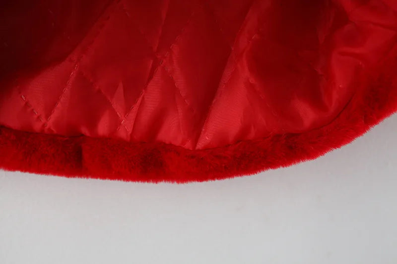 Hooded Thick Velvet Warm Faux Fur Coat