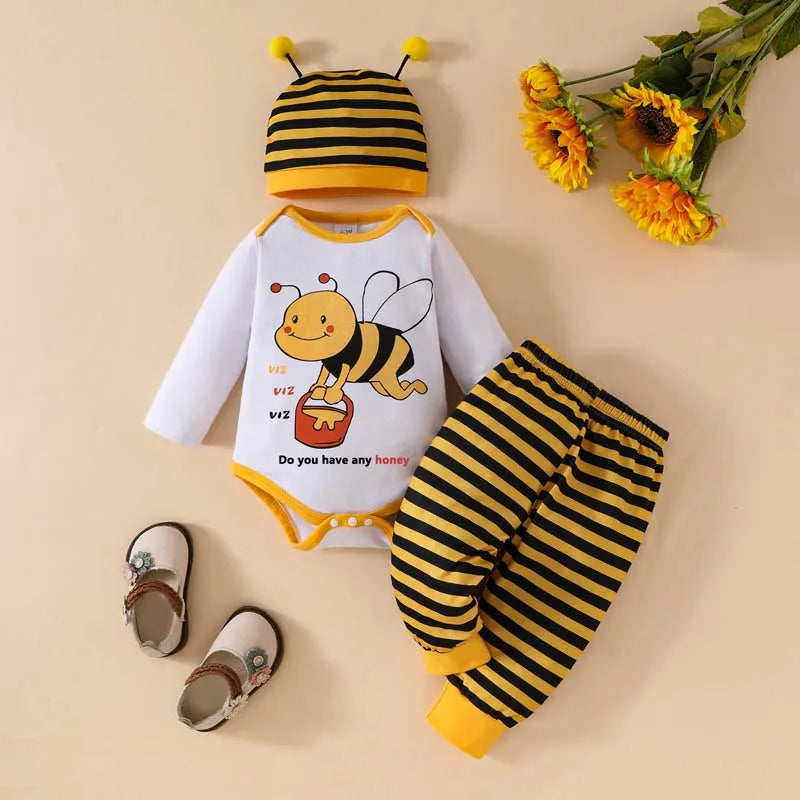 3 Piece Bee Onesies Outfit