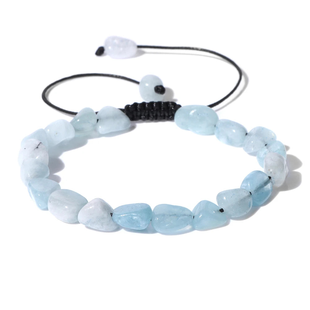 Apatite Stone Bead Bracelet Natural Aquamarines