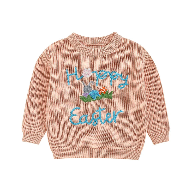 Happy Easter Embroidered Sweater