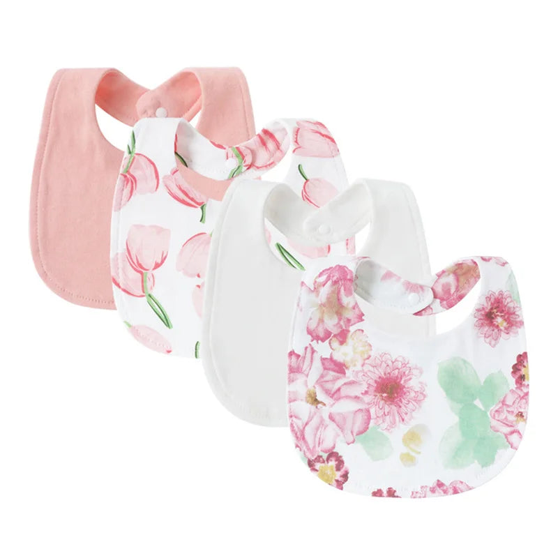 4 Pack Floral Bibs