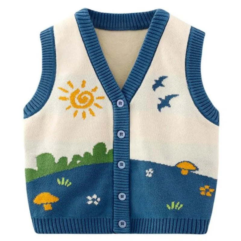 Autumn Cartoon Colorful Vest