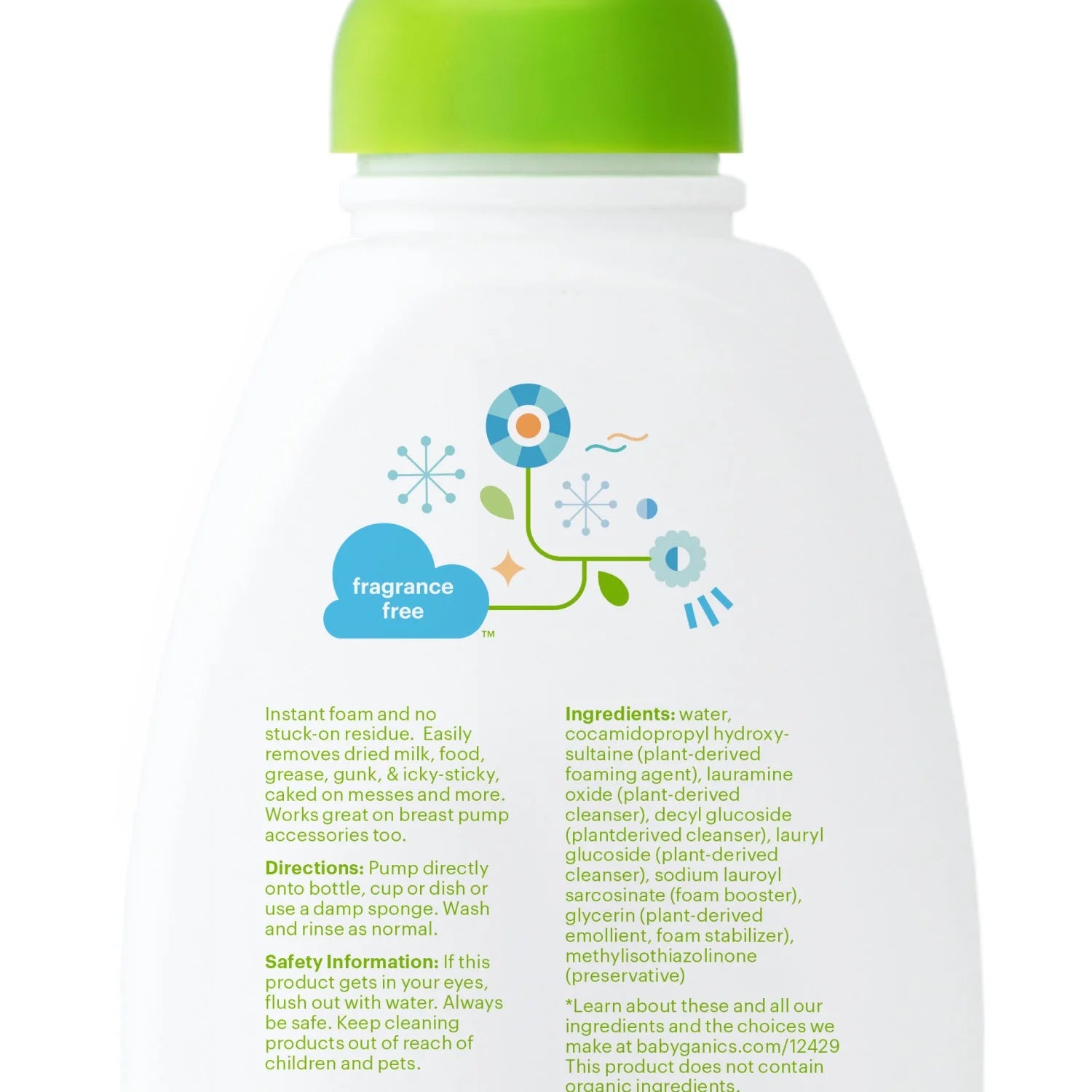 Foaming Dish Soap, Pump Bottle, Fragrance Free, 16Oz