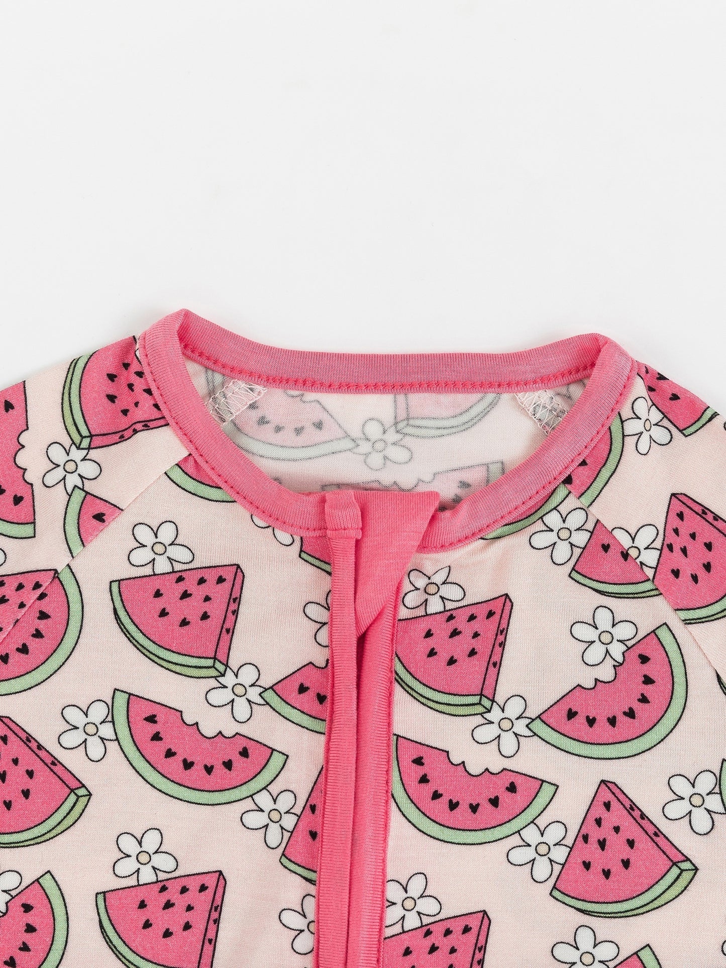 Combinaison pastèque à manches courtes et fermeture éclair