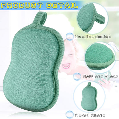 4 Pieces Baby Bath Sponge Cotton Baby Sponge Toddler Soft and Absorbent Loofah for Kids Babies Men Women(Red, Purple, Green, Orange)
