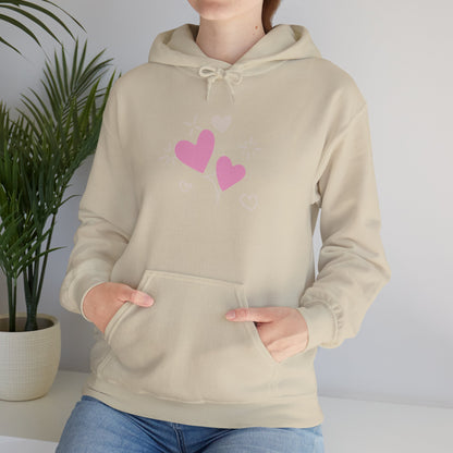 Cozy Heart-Themed Hooded Sweatshirt
