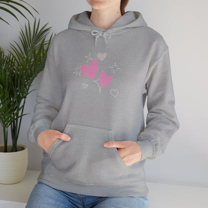 Cozy Heart-Themed Hooded Sweatshirt