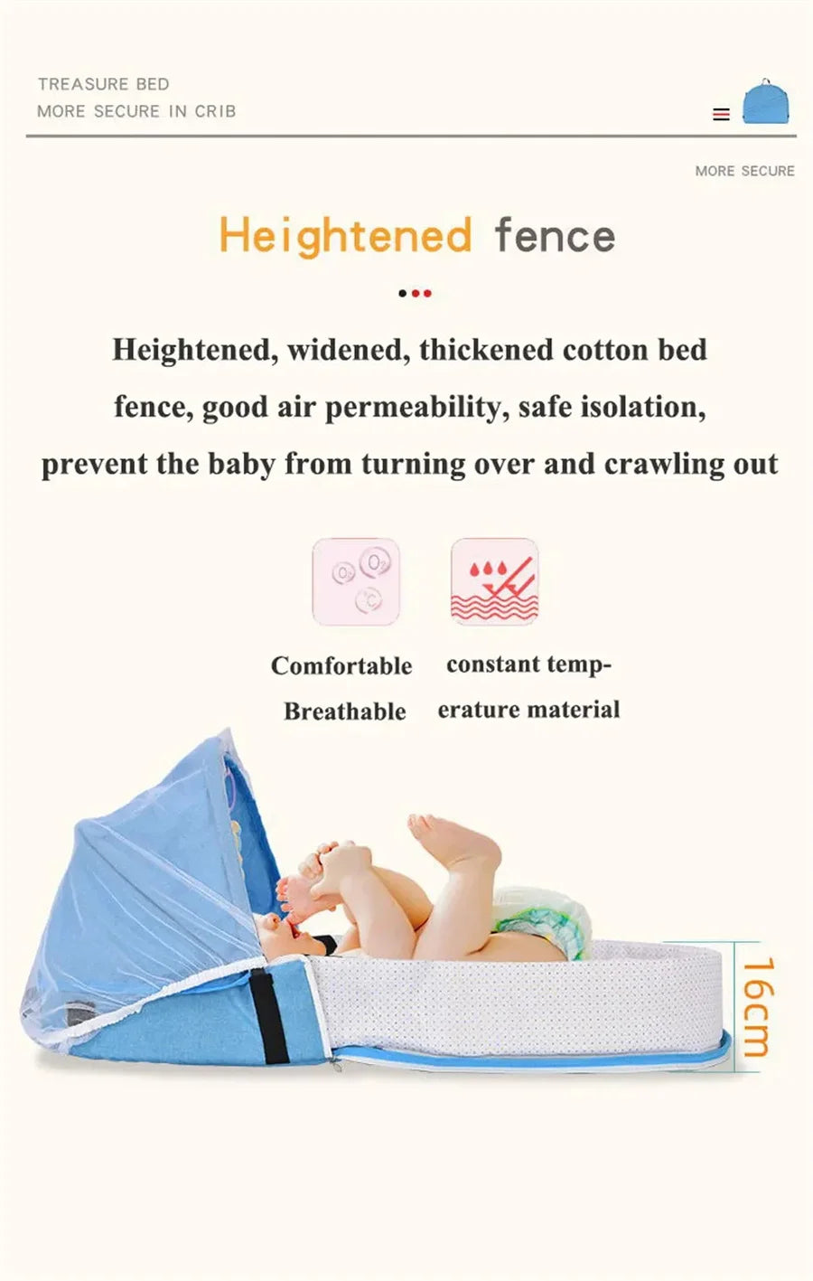 Little Giggles™ Foldable Bassinet Baby Bed