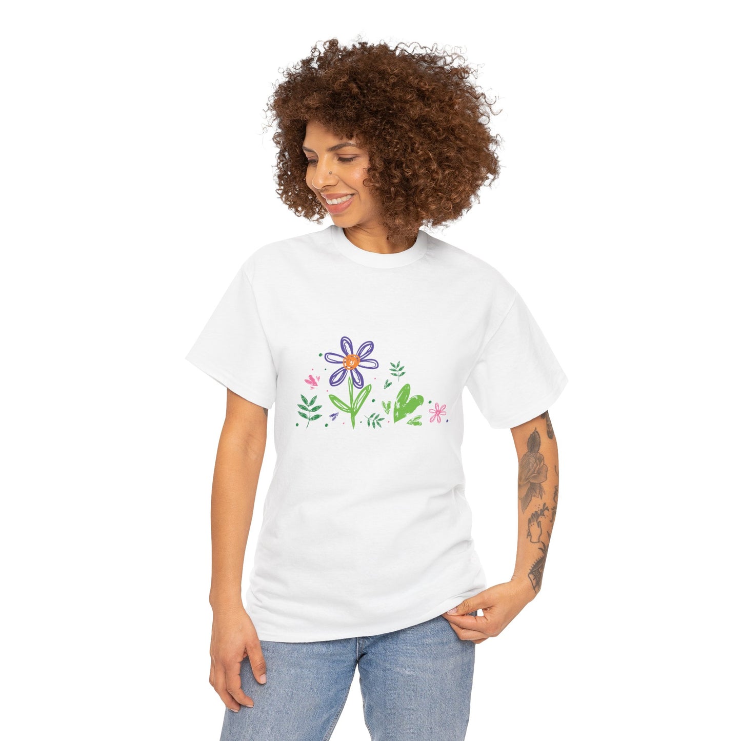 Floral Unisex Heavy Cotton Tee
