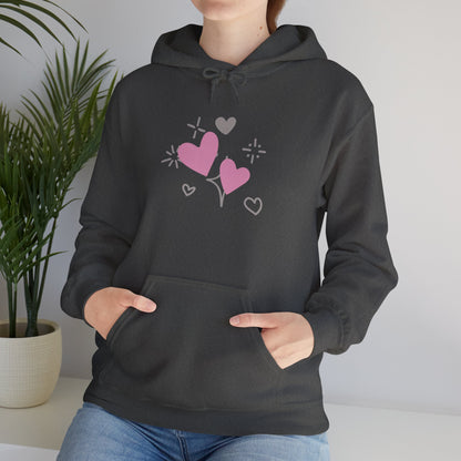 Cozy Heart-Themed Hooded Sweatshirt