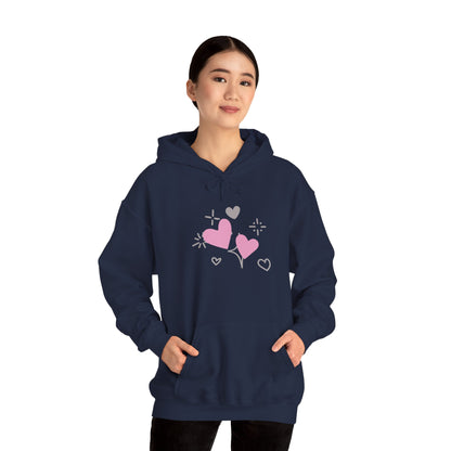 Cozy Heart-Themed Hooded Sweatshirt