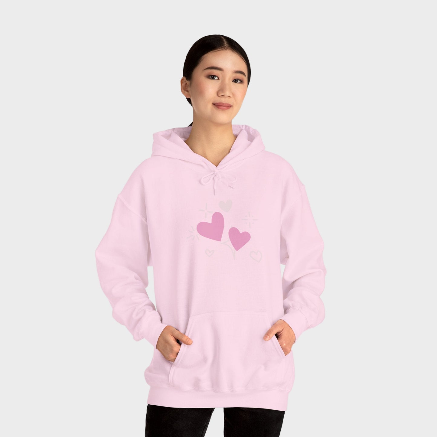 Cozy Heart-Themed Hooded Sweatshirt
