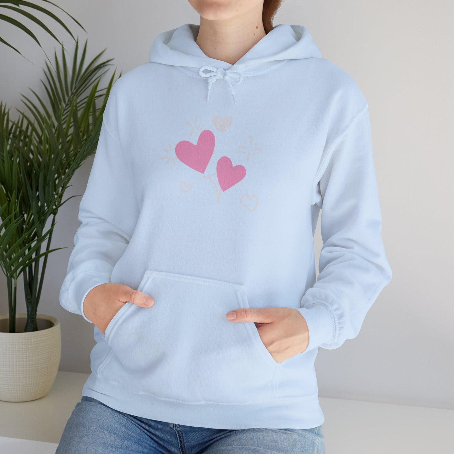 Cozy Heart-Themed Hooded Sweatshirt