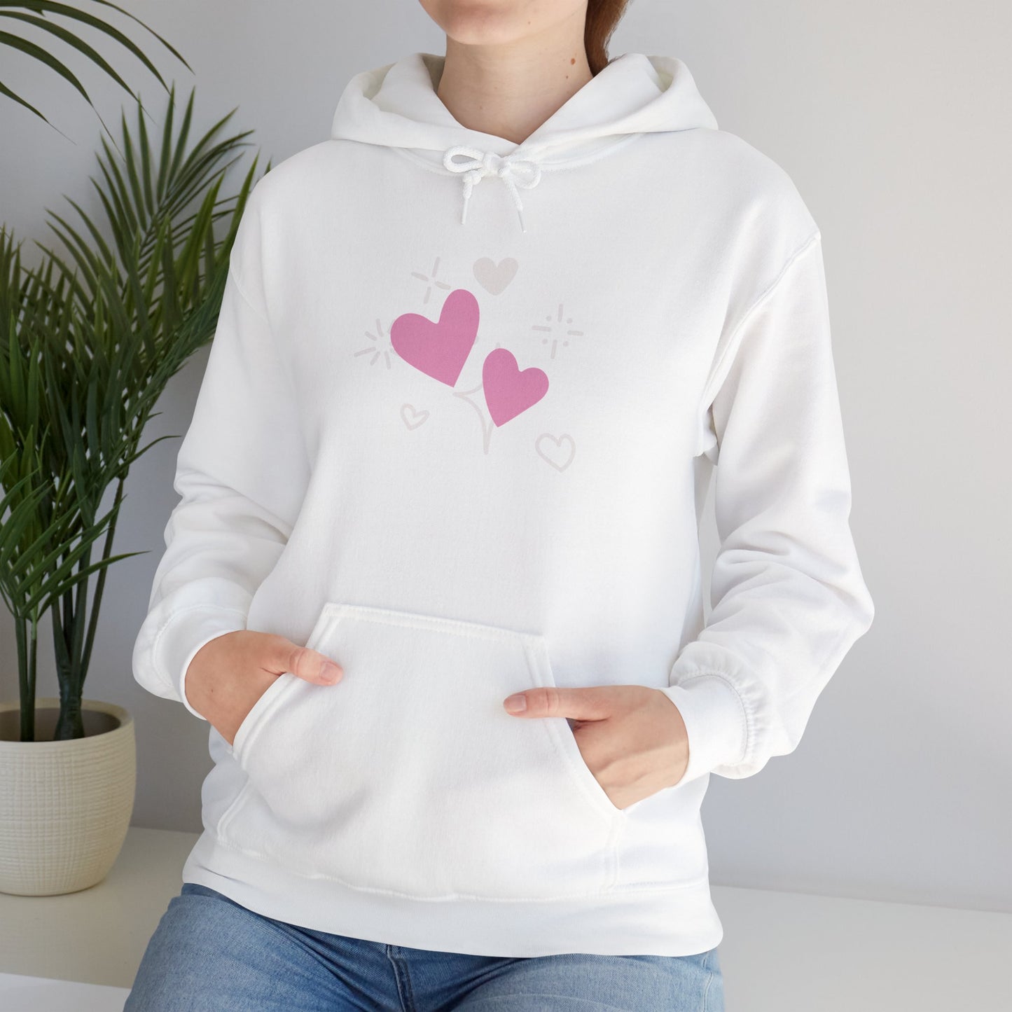 Cozy Heart-Themed Hooded Sweatshirt