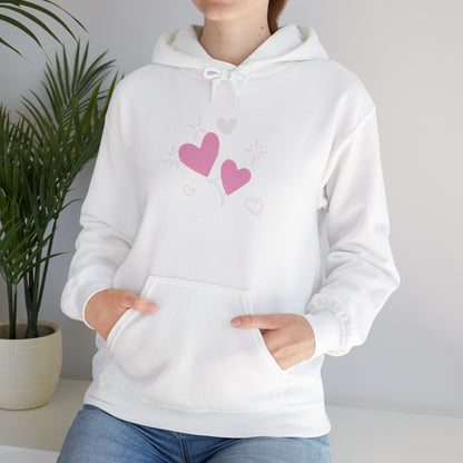 Cozy Heart-Themed Hooded Sweatshirt