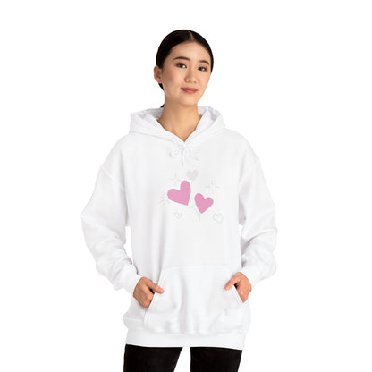 Cozy Heart-Themed Hooded Sweatshirt