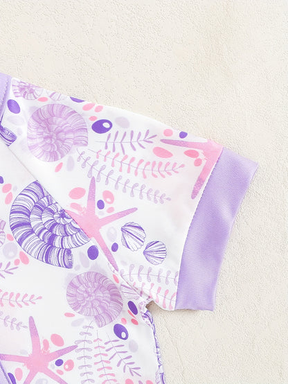 Combinaison zippée à manches courtes en forme d'étoile de mer