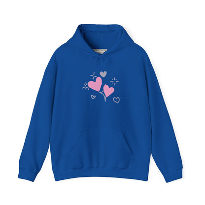 Cozy Heart-Themed Hooded Sweatshirt