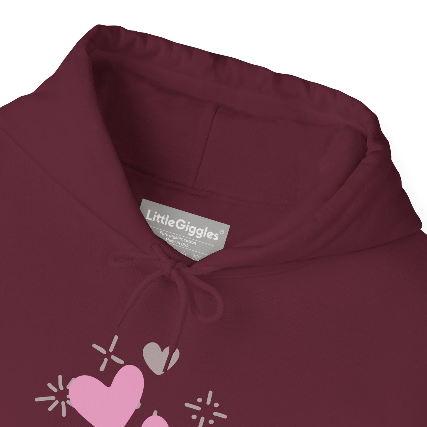 Cozy Heart-Themed Hooded Sweatshirt