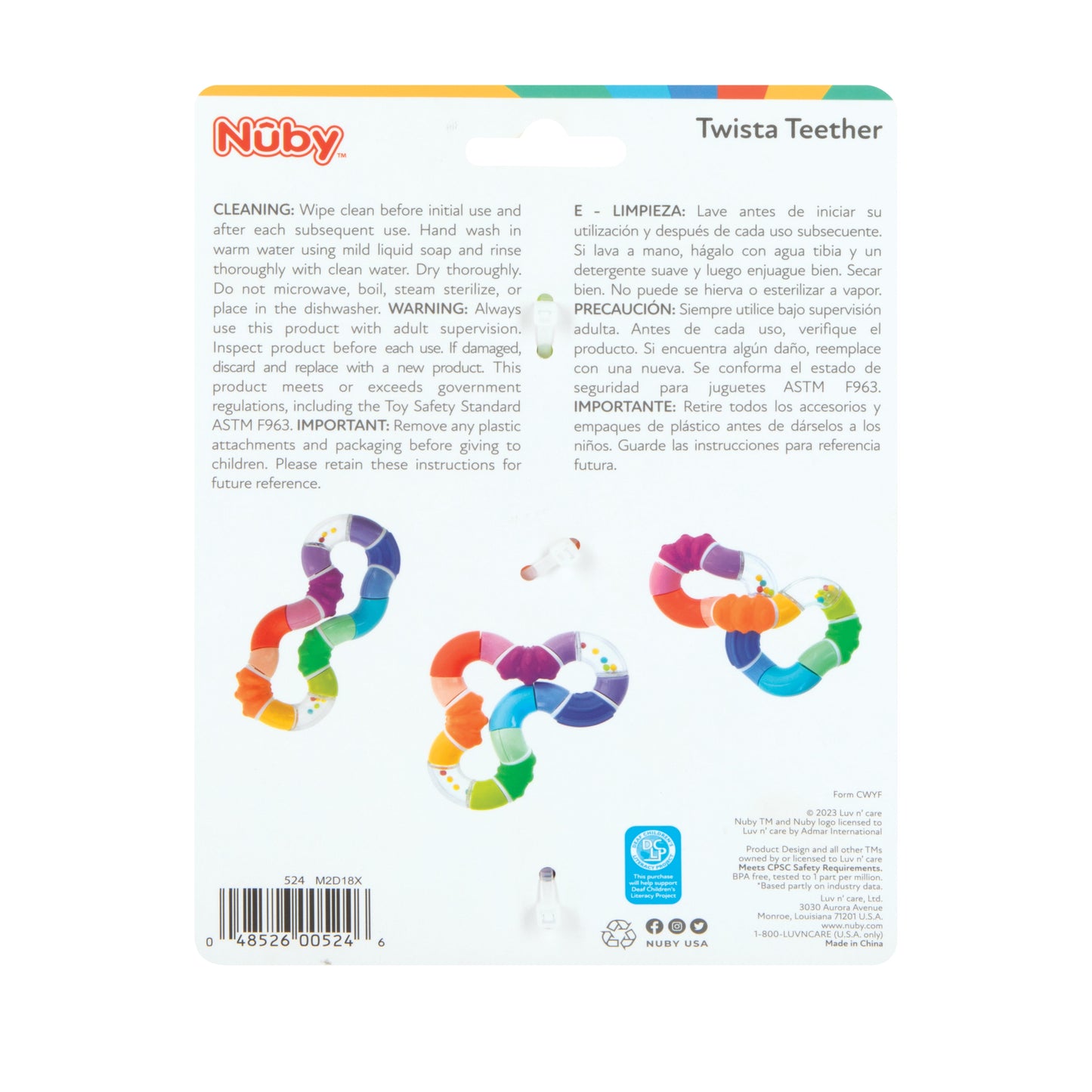 Twista Teether Toy for Babies and Infants, Multicolor Design