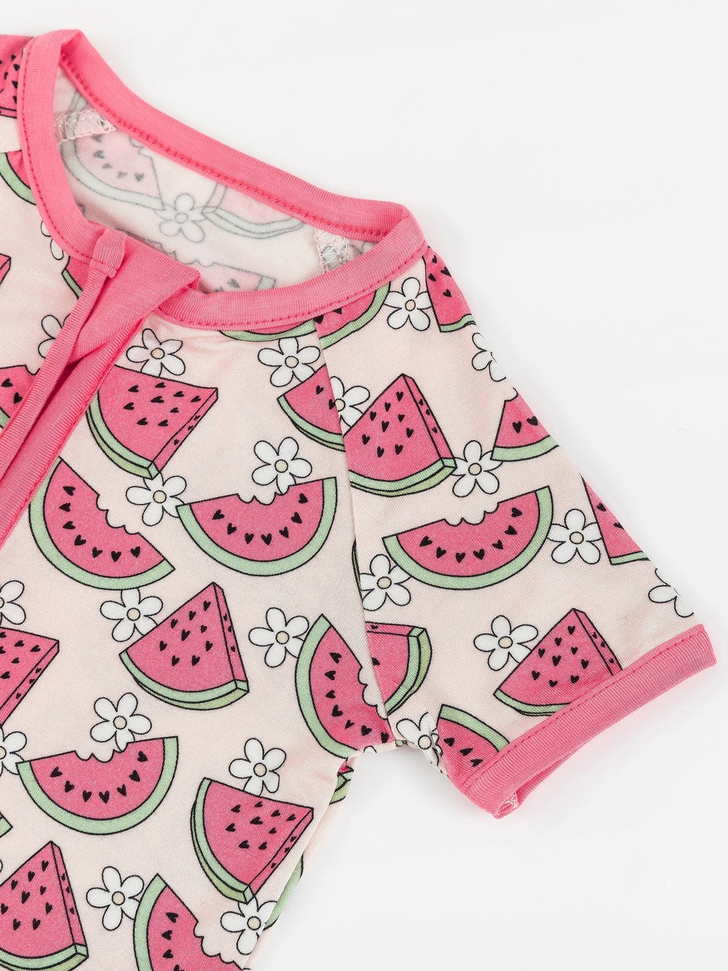 Combinaison pastèque à manches courtes et fermeture éclair