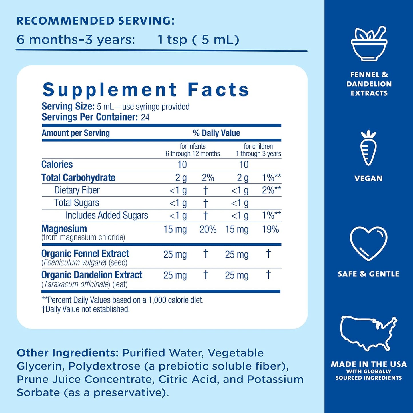 Constipation Ease + Prebiotics, Relieves Occasional Constipation, Gentle & Safe, No Harsh Laxatives, 4 Fl Oz Bottle (Pack of 1)