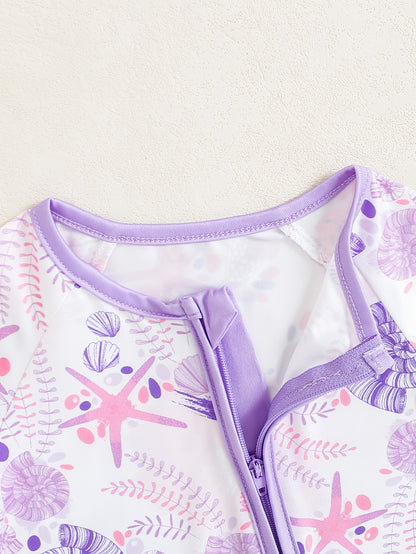 Combinaison zippée à manches courtes en forme d'étoile de mer