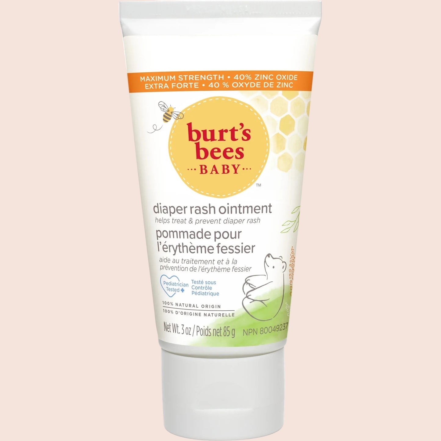 Baby 100% Natural Origin Diaper Rash Ointment, 3 Ounce Tube