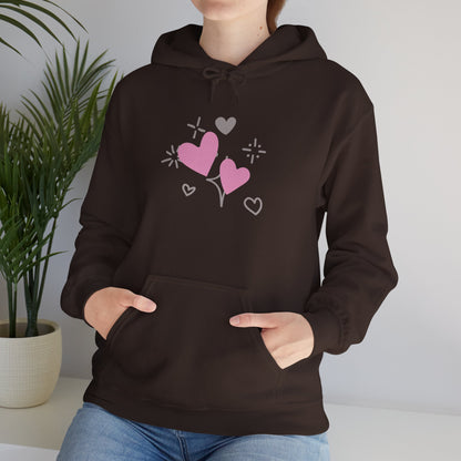 Cozy Heart-Themed Hooded Sweatshirt