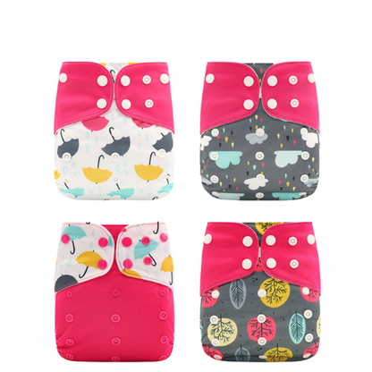 HappyFlute® 4 Pack Cloth Diaper