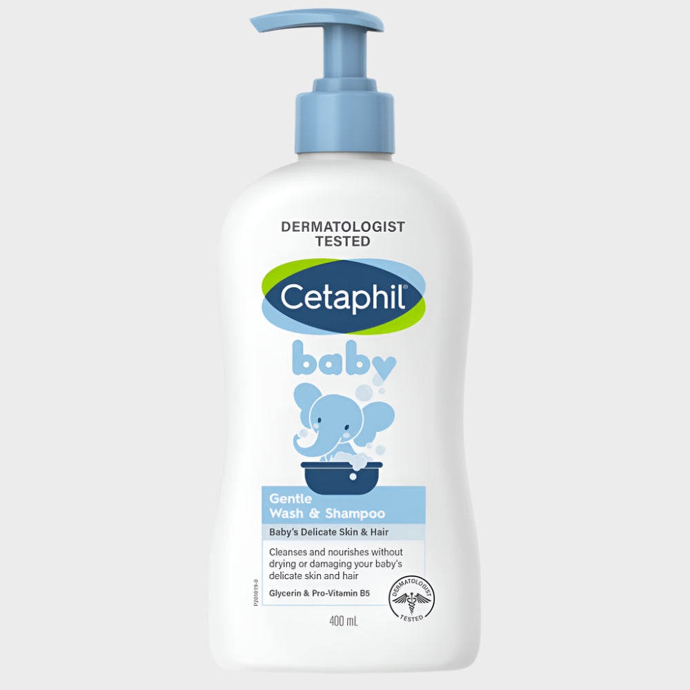Cetaphil Baby Gentle Wash & Shampoo Pump 400Ml with Glycerin & Panthenol