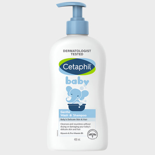 Cetaphil Baby Gentle Wash & Shampoo Pump 400Ml with Glycerin & Panthenol