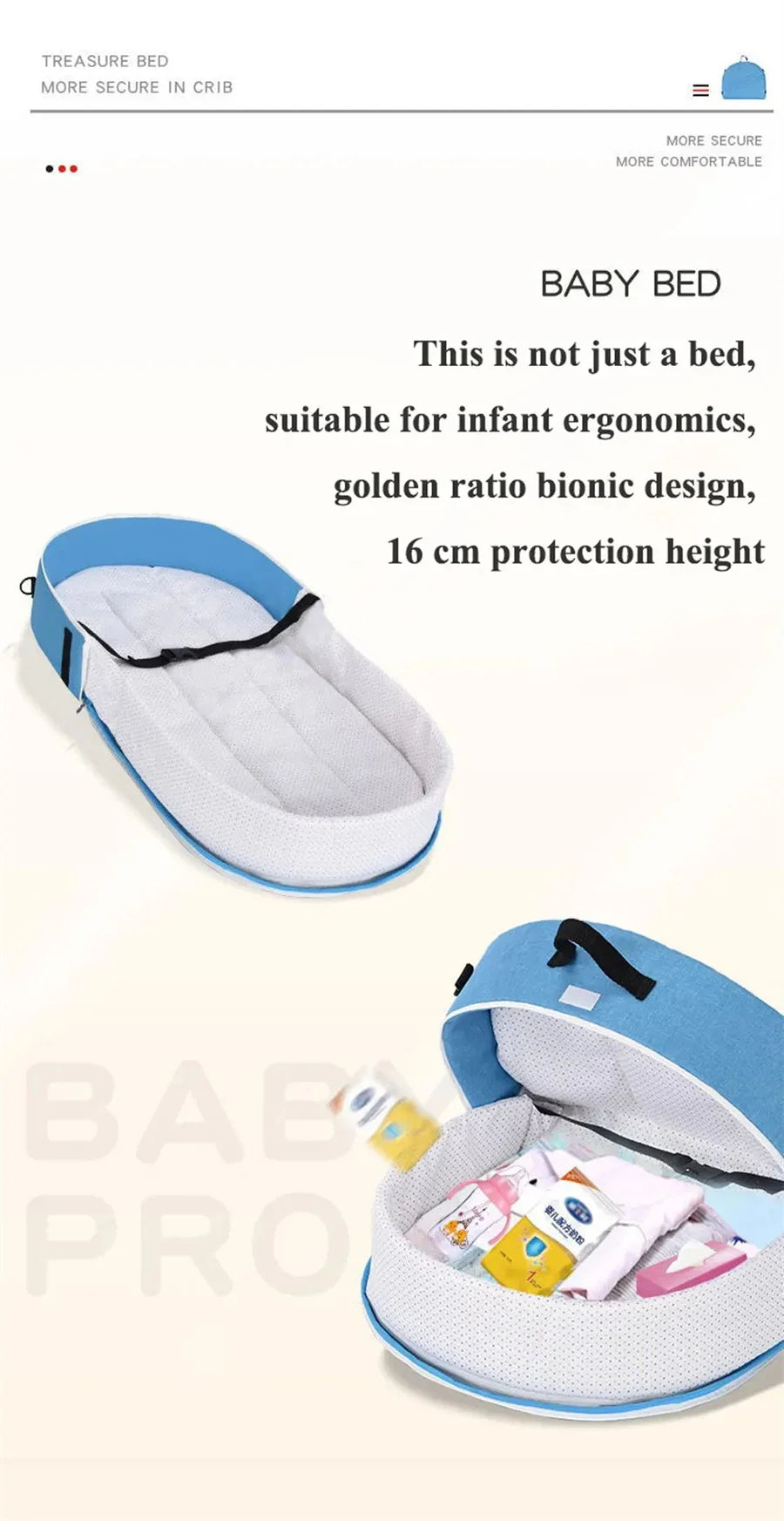 Little Giggles™ Foldable Bassinet Baby Bed