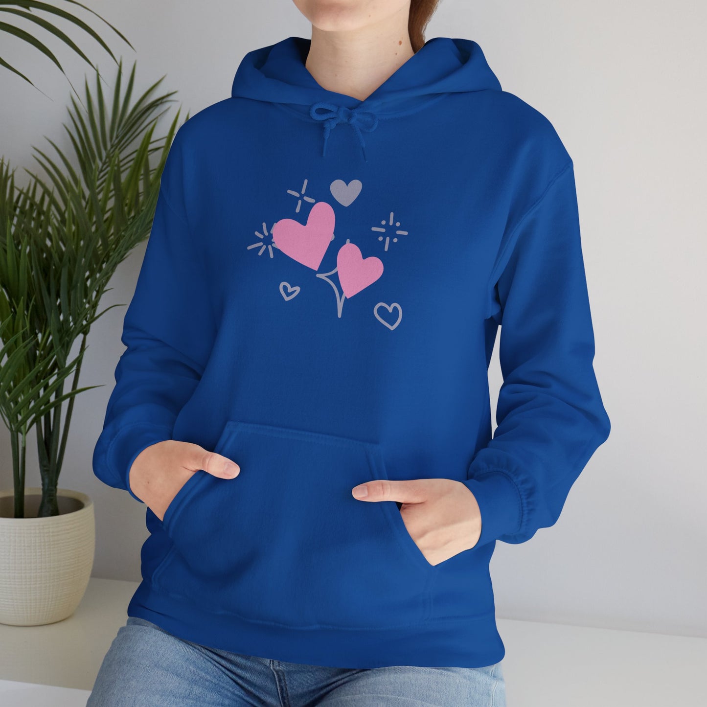 Cozy Heart-Themed Hooded Sweatshirt