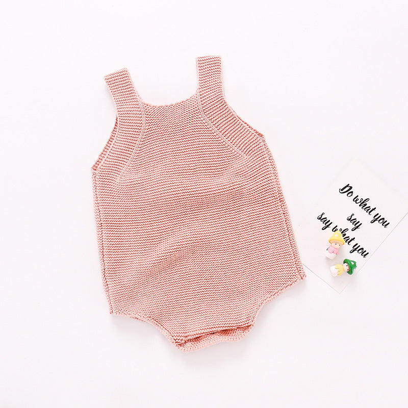 Baby Girl Sunflower Strappy Knitted Bodysuit