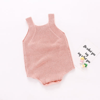 Baby Girl Sunflower Strappy Knitted Bodysuit