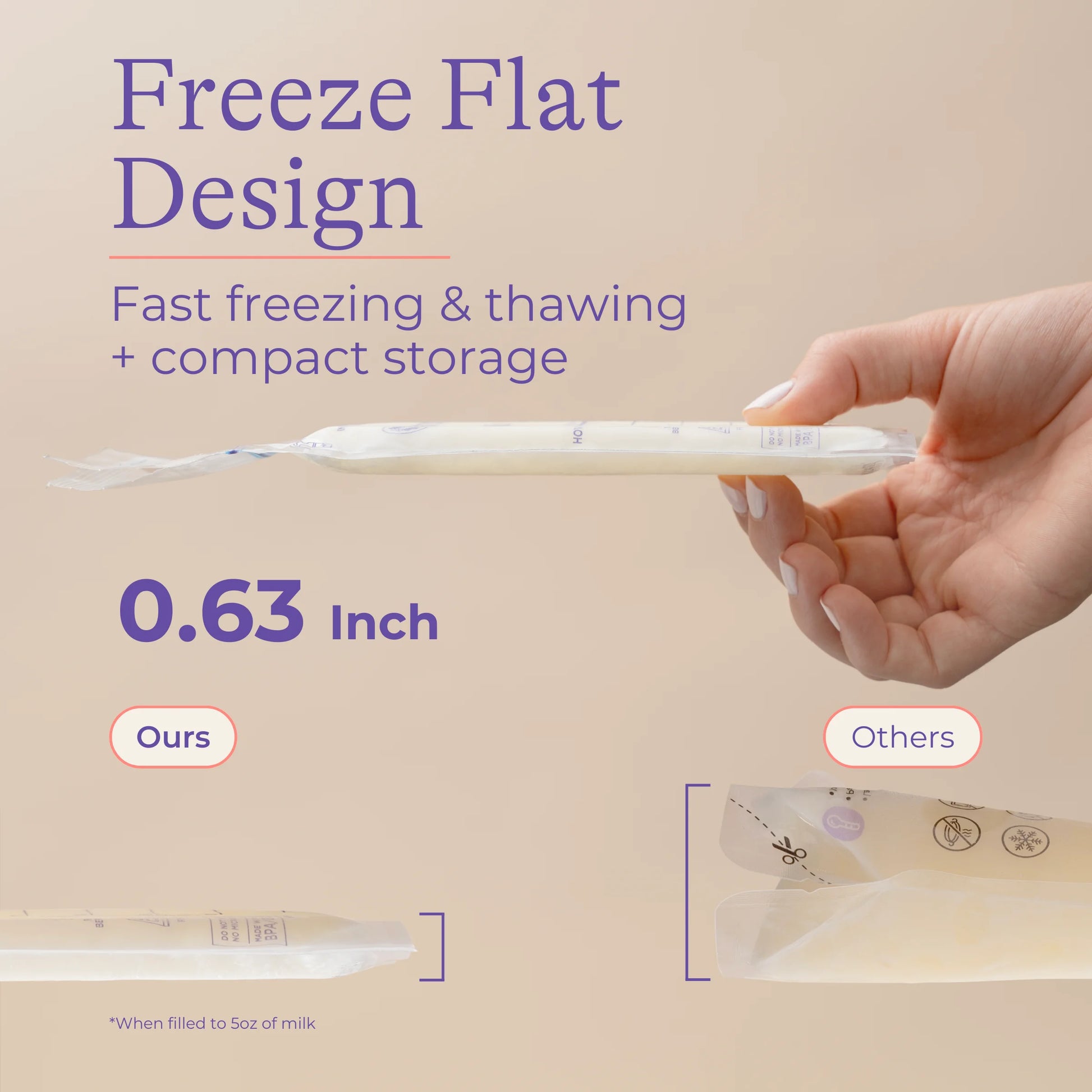 Breastmilk Storage Bags, 100 Count, Fast Freeze & Thaw, 6 Oz