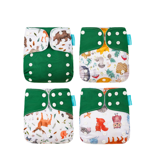 HappyFlute® 4 Pack Cloth Diaper