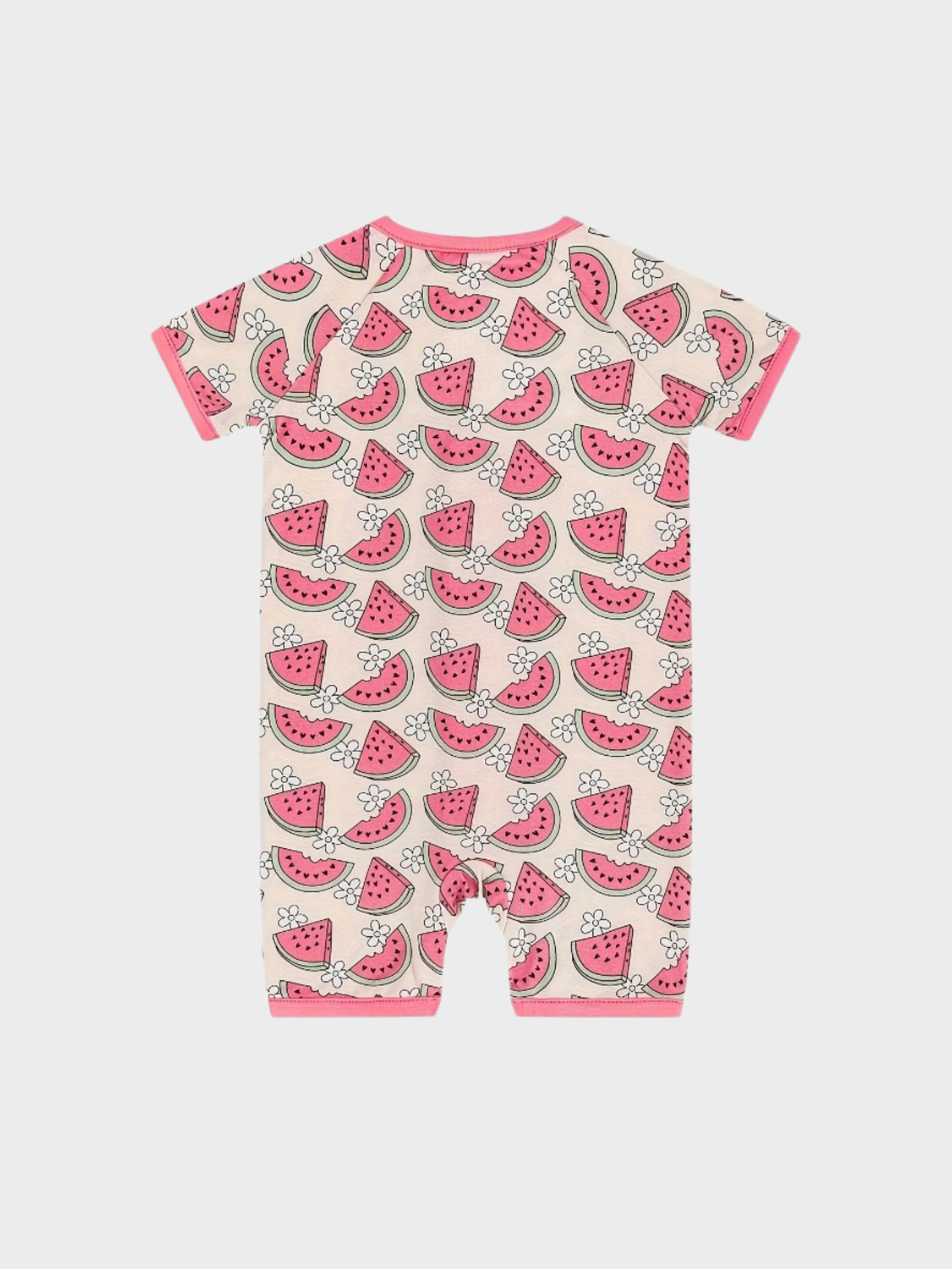Combinaison pastèque à manches courtes et fermeture éclair