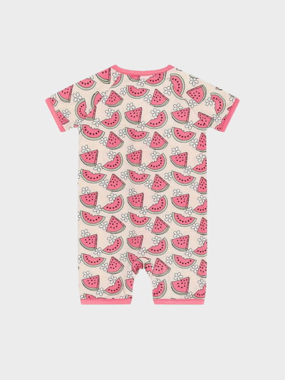 Combinaison pastèque à manches courtes et fermeture éclair