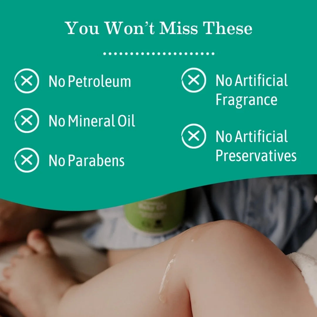 Calendula Baby Oil, Fragrance Free Moisturizing Body Oil and Bath Oil for Dry Sensitive Skin of All Ages, 4 Fl Oz