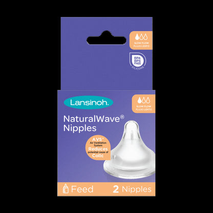 Naturalwave Baby Bottle Nipples, Slow Flow, 2 Ct