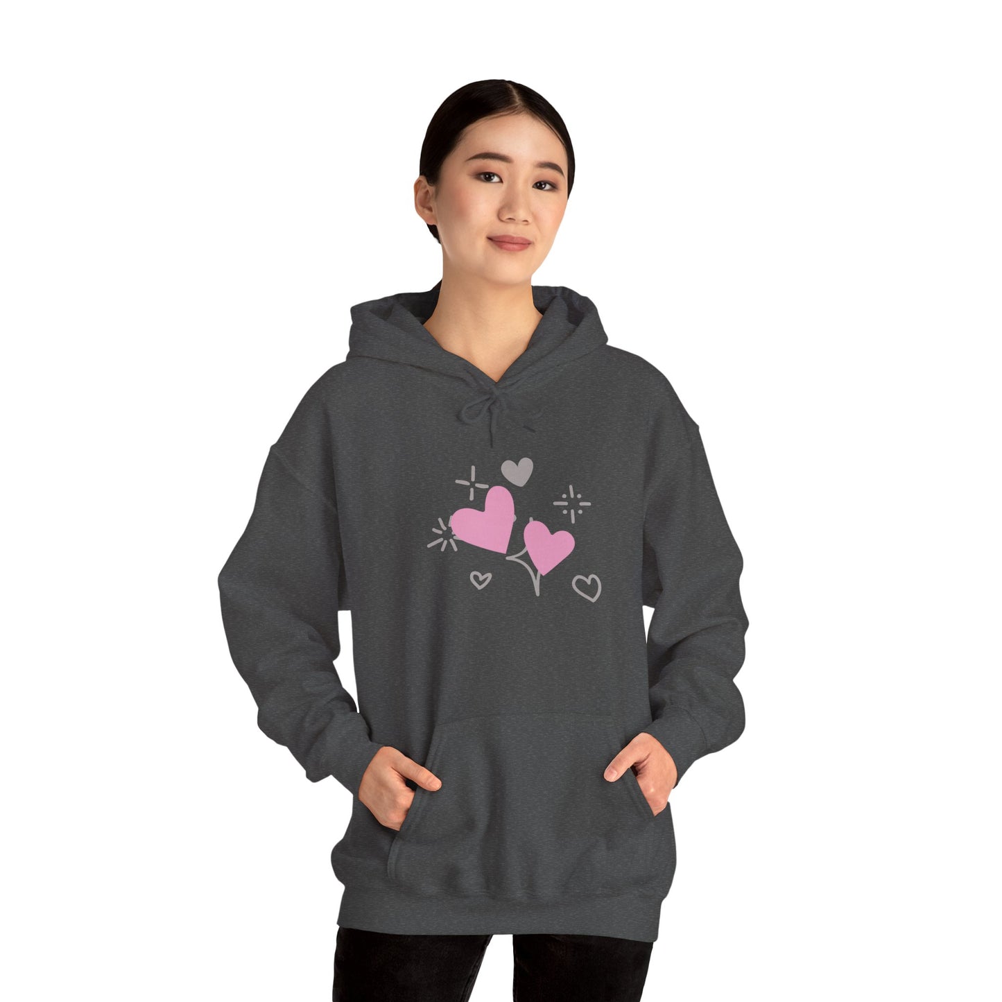 Cozy Heart-Themed Hooded Sweatshirt