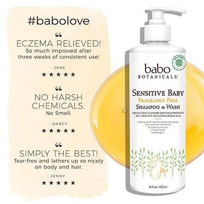 Sensitive Baby Fragrance Free Shampoo & Wash (Family Size)