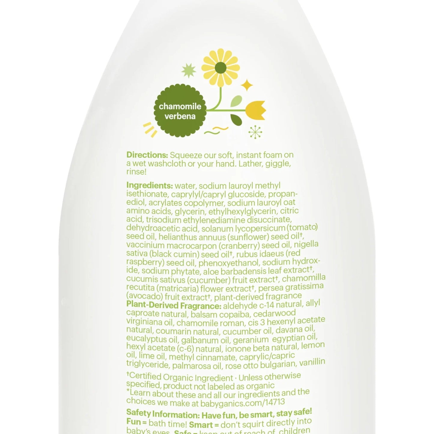 Baby Shampoo + Body Wash Pump Bottle, Chamomile Verbena, 7Oz