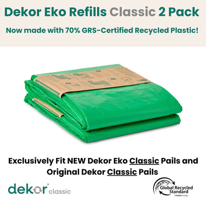 Diaper  Eko Classic Refills, 2 Count | ONLY Eco-Friendly Diaper Pail Refills Made with 70% Recycled Materials | Quicker, Easier & More Cost Effective than Trash Bags