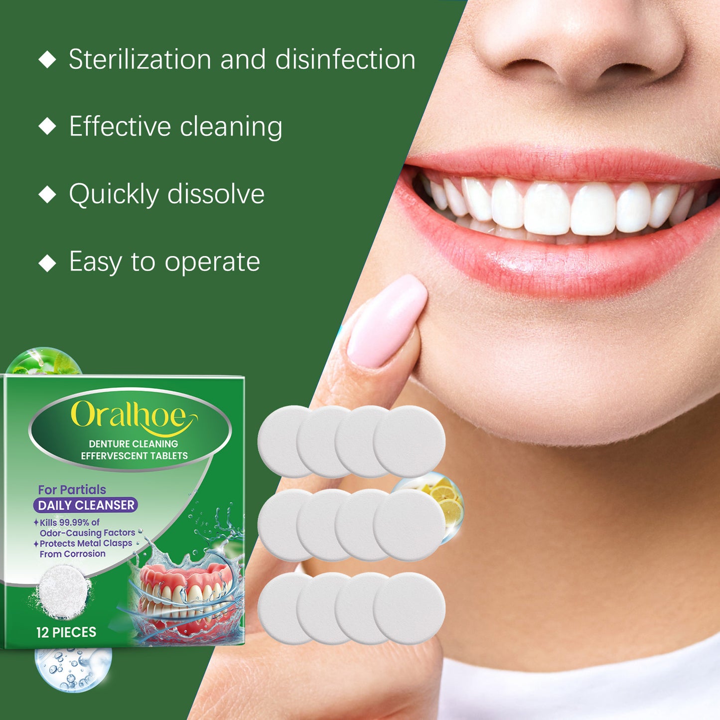 Oralhoe Denture Cleaning Tablet