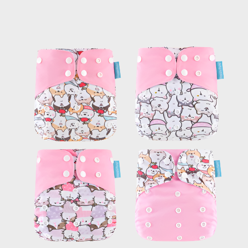 HappyFlute® 4 Pack Cloth Diaper